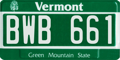 VT license plate BWB661