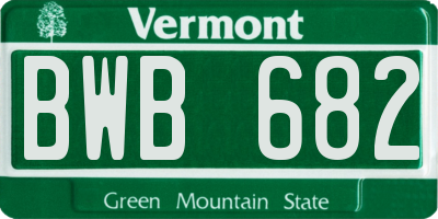 VT license plate BWB682