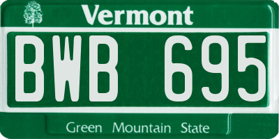 VT license plate BWB695
