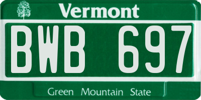 VT license plate BWB697