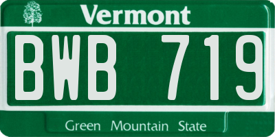 VT license plate BWB719