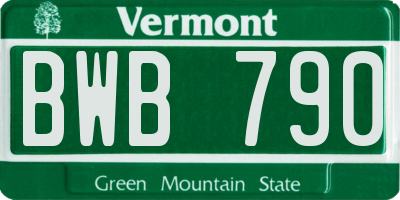 VT license plate BWB790