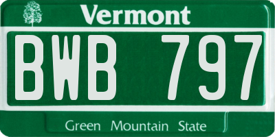 VT license plate BWB797