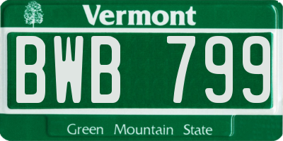 VT license plate BWB799