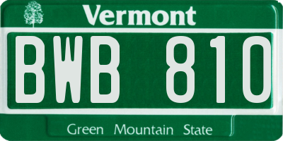 VT license plate BWB810