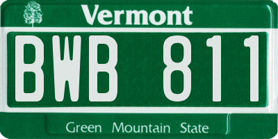 VT license plate BWB811