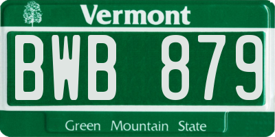 VT license plate BWB879