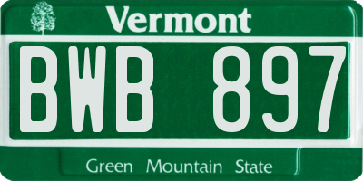 VT license plate BWB897