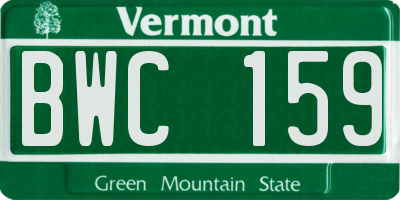 VT license plate BWC159
