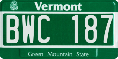 VT license plate BWC187