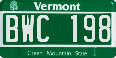 VT license plate BWC198