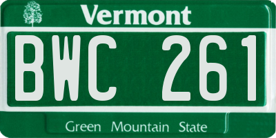 VT license plate BWC261