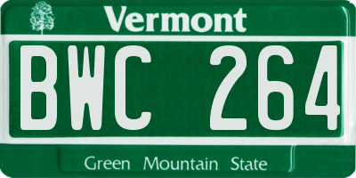 VT license plate BWC264