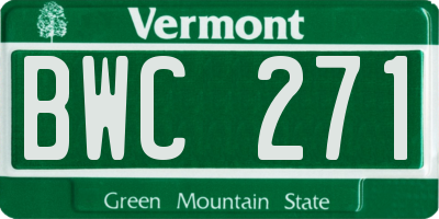 VT license plate BWC271