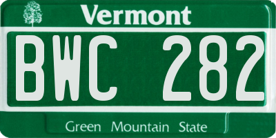 VT license plate BWC282