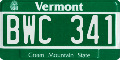 VT license plate BWC341