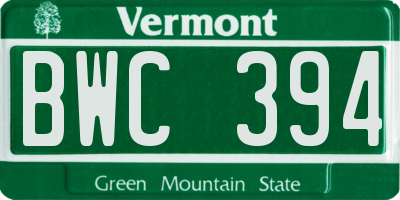 VT license plate BWC394
