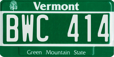 VT license plate BWC414