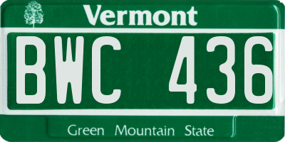 VT license plate BWC436