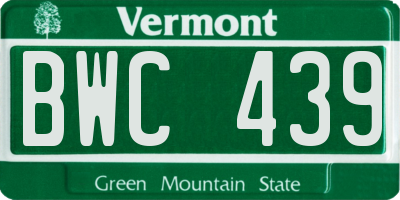 VT license plate BWC439