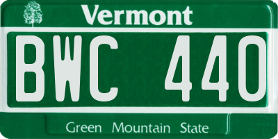 VT license plate BWC440