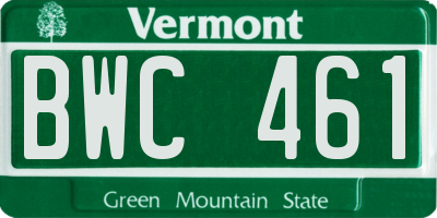 VT license plate BWC461