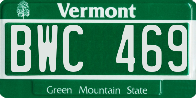 VT license plate BWC469