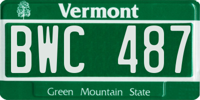 VT license plate BWC487