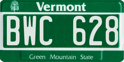 VT license plate BWC628