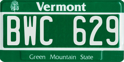 VT license plate BWC629