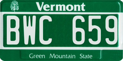 VT license plate BWC659
