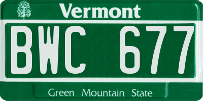 VT license plate BWC677