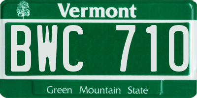 VT license plate BWC710