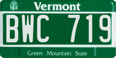 VT license plate BWC719