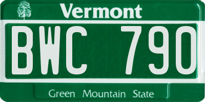 VT license plate BWC790