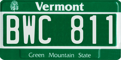 VT license plate BWC811