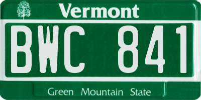 VT license plate BWC841