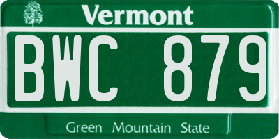 VT license plate BWC879