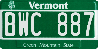 VT license plate BWC887