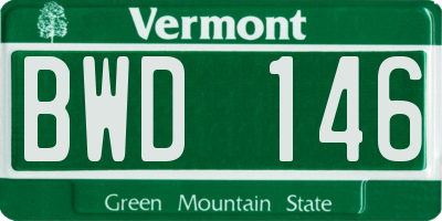 VT license plate BWD146