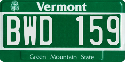 VT license plate BWD159