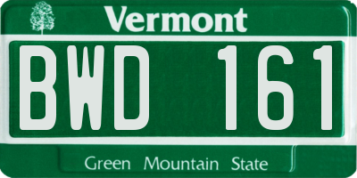 VT license plate BWD161