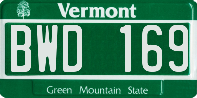 VT license plate BWD169