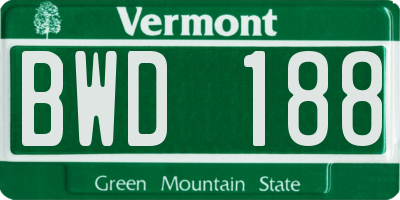 VT license plate BWD188