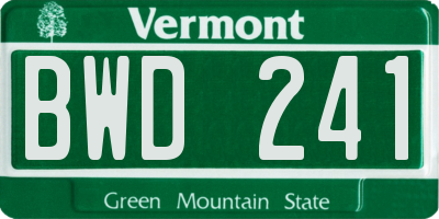 VT license plate BWD241