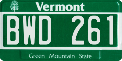 VT license plate BWD261