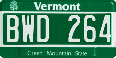 VT license plate BWD264