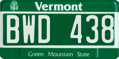 VT license plate BWD438