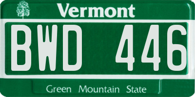 VT license plate BWD446