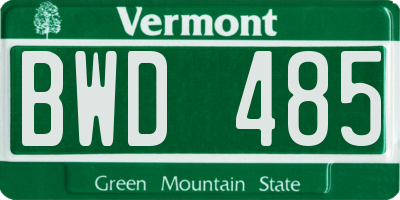 VT license plate BWD485